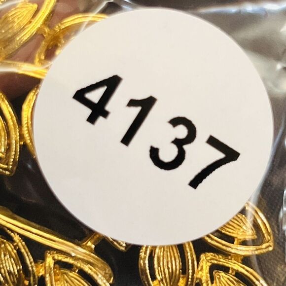 Vintage Napier Brooch Gold Tone Abstract Leaf Leaves Brushed Textured Pin 4137 - Picture 8 of 8